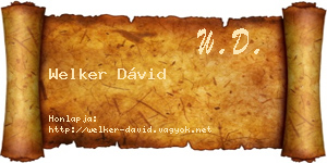 Welker Dávid névjegykártya